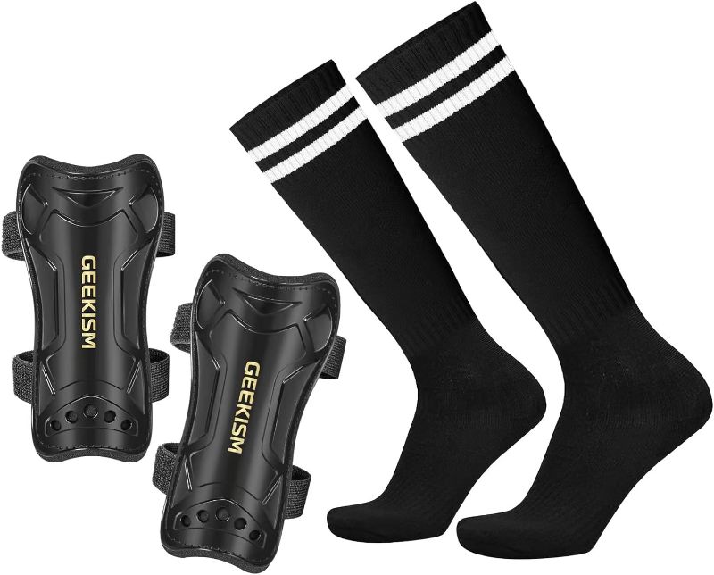 Photo 1 of 10-12 Years Soccer Shin Guards for Youth Kids Toddler, Protective Soccer Shin Pads & Sleeves Equipment - Football Gear