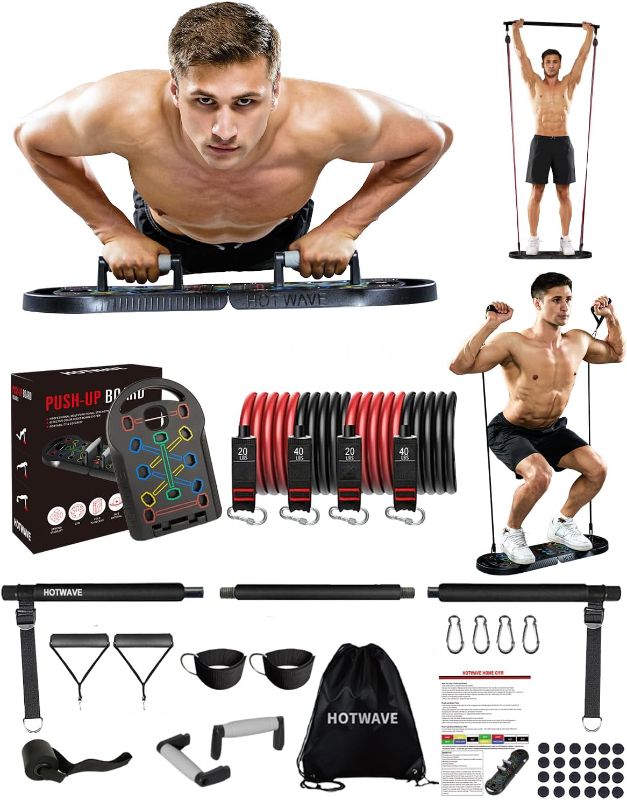 Photo 1 of HOTWAVE Push Up Board Fitness, Portable Foldable 20 in 1 Push Up Bar at Home Gym, Pushup Handles for Floor. Professional Strength Training Equipment For Man and Women,Patent Pending

