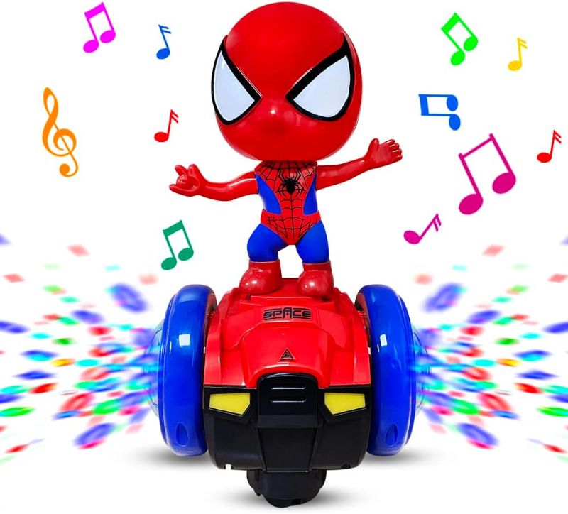 Photo 1 of Dancing Robot Toys, Superhero Interactive Musical Car, Intelligent Educational Gift for Kids Toddlers with Colorful Flashing Lights & Music (Red)
