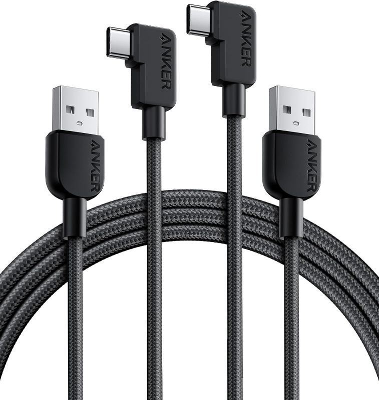 Photo 1 of Anker USB C Cable Right Angle, 2-Pack 6 ft USB-A to 90 Degree USB-C Braided Charging Cord, Durable Type C Cable for Samsung Galaxy Note 10 Note 9 / S10+ S10,LG V30 (USB 2.0, Black)
