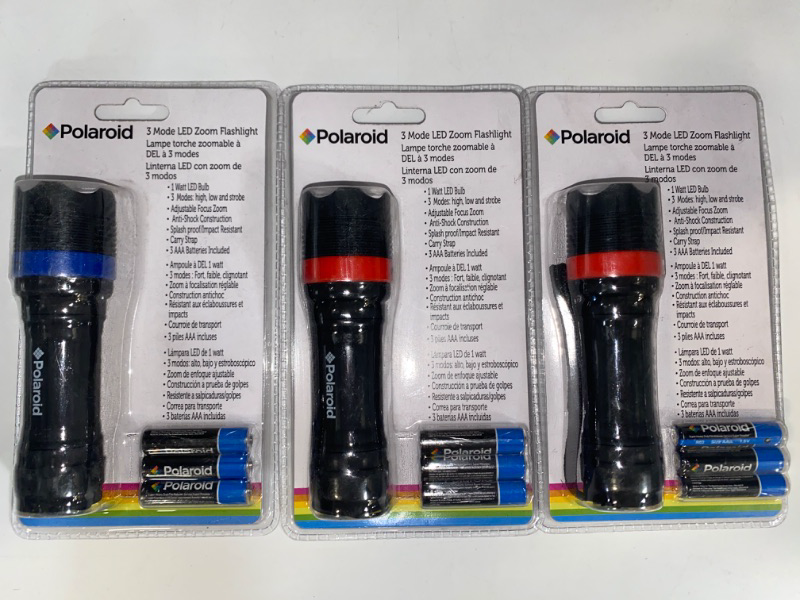 Photo 1 of 3Pack of Polaroid 3 Mode LED Zoom Flashlights