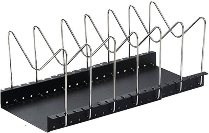 Photo 1 of Pull out Iron retractable pot lid rack, household kitchen storage pot rack, suitable for clean and tidy kitchen storage on bearings