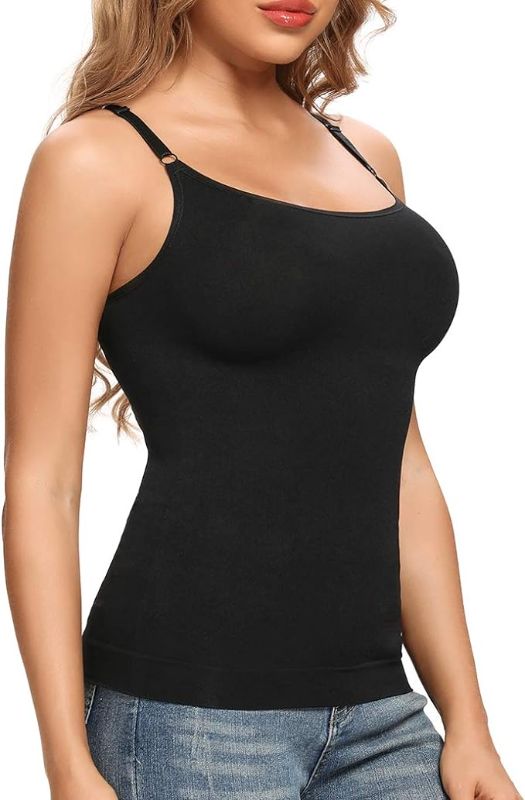 Photo 1 of Size 3XL - Women's Shapewear Tank Tops Tummy Control Camisoles Seamless Compression Cami Tops with Adjustable Straps