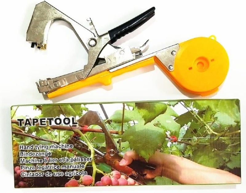 Photo 1 of Plant Tying Machine,Garden Plant Tape Tapener Tool for Grapes, Raspberries, Tomatoes and Vining Vegetables,Comes with 10 Rolls of Red Tape and 1 Box of Staple