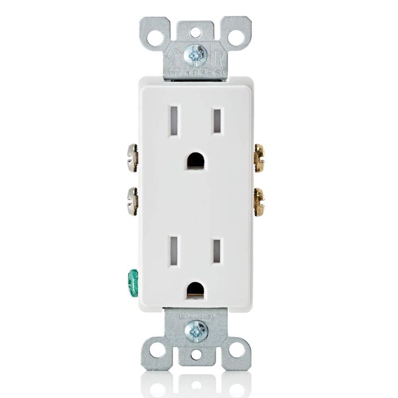 Photo 1 of 3X 15 Amp Decora Tamper-Resistant Duplex Electrical Wall Outlet - White