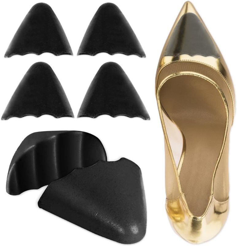 Photo 1 of Dr. Shoesert Shoe Filler Inserts for Loose Shoe, Toe Cushion Fillers Make Shoes Fit, Half-Size Insoles Adjust Shoe Too Big for High Heels, Dress Shoes, Casual, Flats 2 Pairs (Black - Pointy)