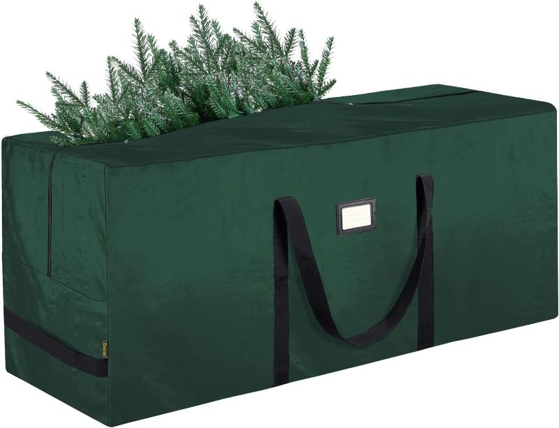 Photo 1 of  9 ft Christmas Tree Storage Bag, Heavy Duty Extra Large Artificial Christmas Tree Bag with Reinforced Handles and Dual Zippers Wide Opening (Green, 9 ft)