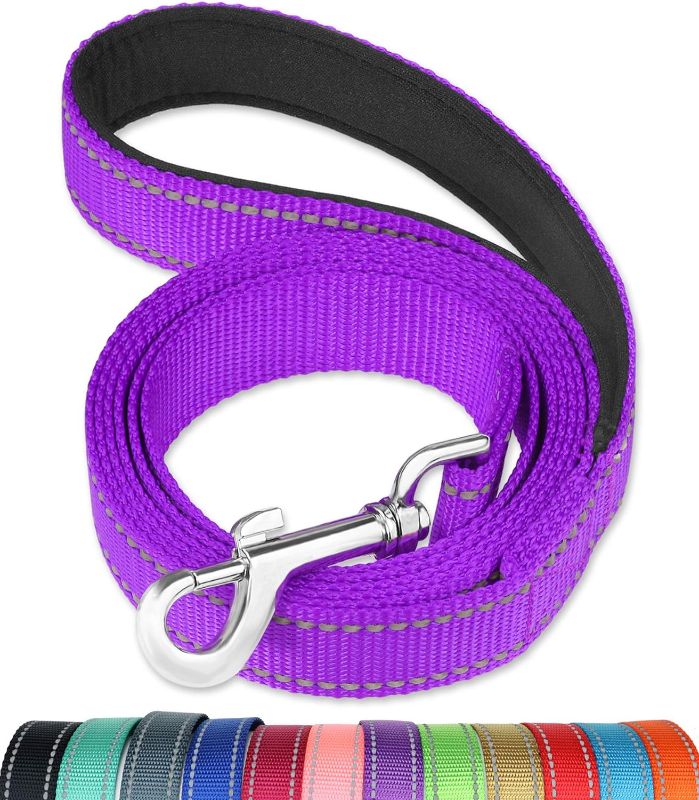 Photo 1 of 6FT Reflective Dog Leash with Soft Padded Handle for Training,Walking Lead for Large & Medium Dog,1 Inch Wide,Purple