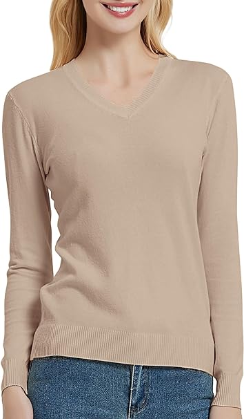 Photo 1 of Size XL - J J Perfection Women's V Neck Long Sleeve Solid Classic Knit Pullover Sweater Tops