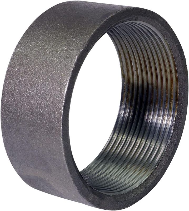 Photo 1 of NUUID500 3" Black Merchant Steel Half Coupling with Female Connection with Tapered Tapped Thread, 3