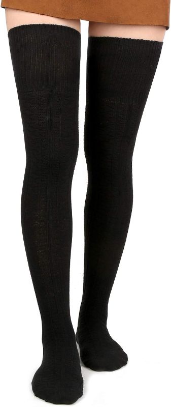 Photo 1 of One Size fits All - Women Thigh High Socks Extra Long Cotton Knit Warm Thick Tall Long Boot Stockings Leg Warmers
