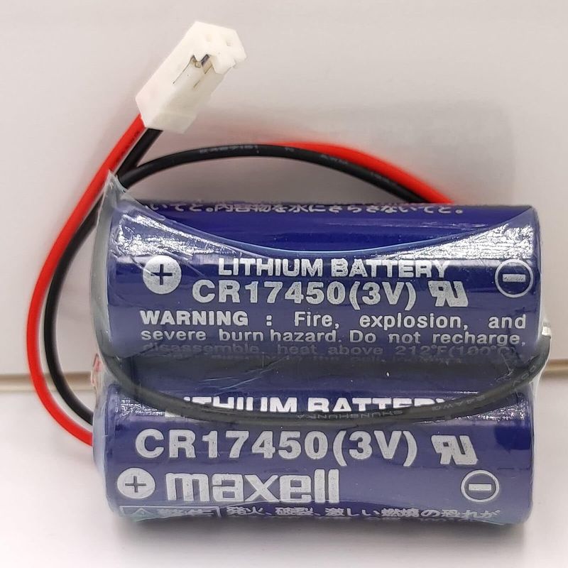 Photo 1 of CR17450-2WK27 / D80UB016170 3V Replacement PLC Battery 2*CR17450 Battery Pack for Mazak 2CR17450 3V Battery