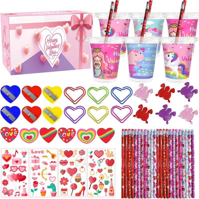 Photo 1 of APROAT 28 Pack Valentines Day Gifts for Kids, 224 Pcs Valentines Day Stationery Set Valentines Day Party Favors for Boys and Girls
