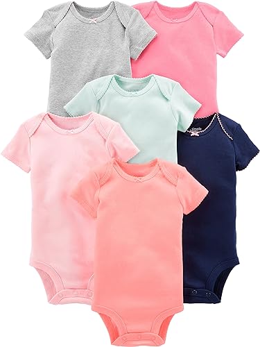 Photo 1 of Size 12 Months - Simple Joys by Carter's Baby Girls 6-pack Short-sleeve Bodysuit