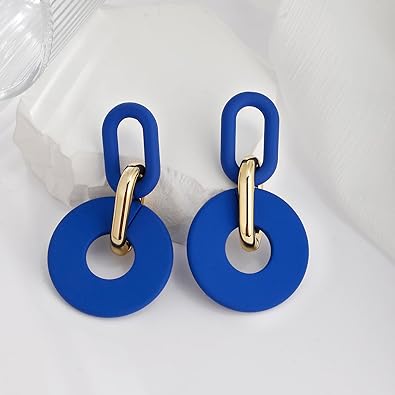Photo 1 of Acrylic Rectangle Earrings, Fashion Acrylic Square/Oval/Hoop Statement Drop Earrings for Women girls