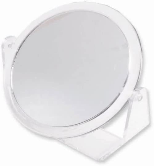 Photo 1 of Double Sided Vanity Tabletop Mirror | 10cm Cosmetic Magnifying Mirror | Makeup Mirror with 360° Transparent Pivot Stands