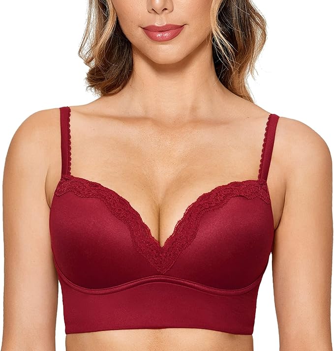 Photo 1 of Size 36C - DOBREVA Women's Push Up Bra Wireless Padded No Underwire Back Smoothing Bralettes Sports Bras