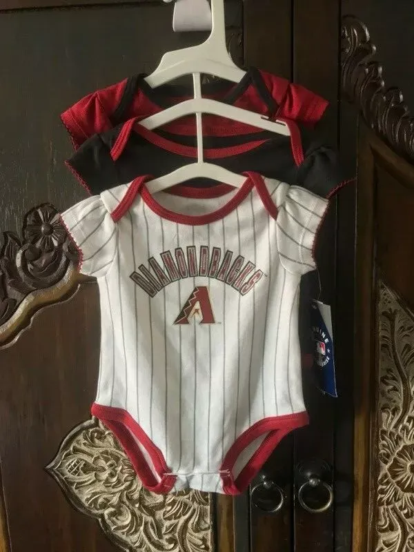 Photo 1 of 3-6 Months - Arizona Diamondbacks Set of 3 Girl's bodysuits/creepers 