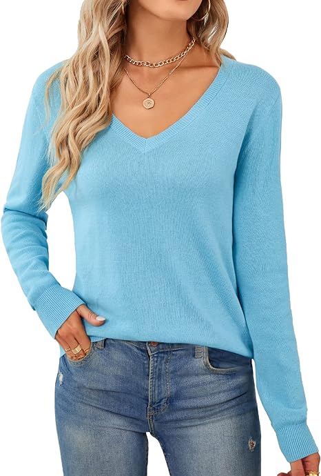 Photo 1 of Size XL - QUALFORT Women's Sweater 100% Cotton Soft Knit Pullover Sweaters