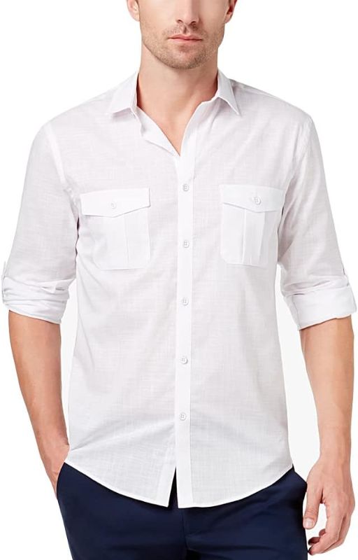Photo 1 of Size XXL - Coolfandy Button Down Short Sleeve Linen Shirts for Men Summer Casual Cotton Spread Collar Beach Shirts