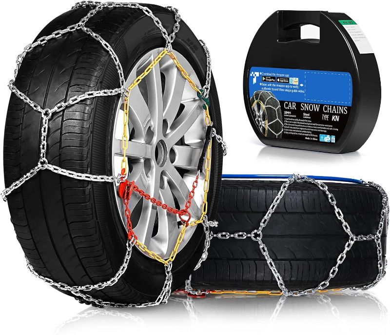 Photo 1 of Snow Chains for Car SUV Pickup Trucks Car, Universal Adjustable Emergency Portable Snow Tire Chains, Tire Width 175 180 185 195 205 215 220 225 235 240 245 255 265 275 and More?KN90?