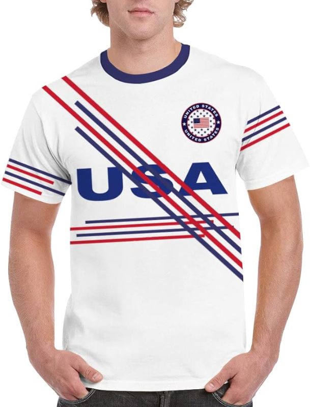 Photo 1 of Size S - USA United States Flag Sports Soccer Football Men's Short-Sleeve Top T-Shirt Jersey