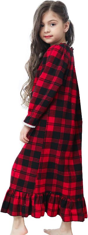 Photo 1 of 4T  - Girls Princess Nightgown, Winter Long Sleeve Flannel Nightdress Pajamas Dress 