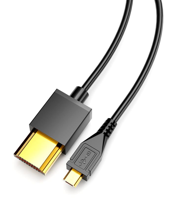 Photo 1 of HDMI to Micro USB Cable, 1.5M/ 5ft HDMI Male to Micro USB Male Data Charging Cord Converter Connector Cable - 5pin