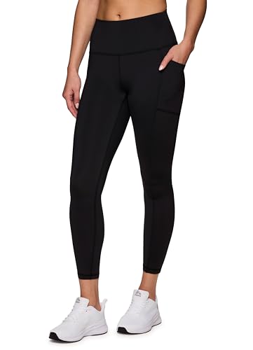 Photo 1 of Size XL - RBX Active High Waisted Squat Proof Ankle Length Leggings for Women, 7/8 Yoga Leggings with Pockets 7/8 Jet Black XL
