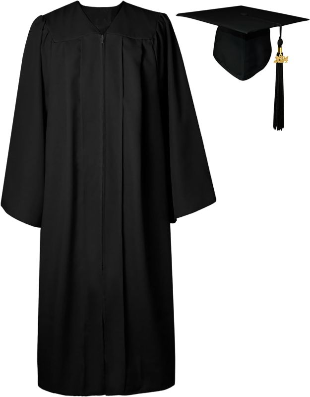Photo 1 of Hat not Included - Size 57 (6'-6'2") - GraduatePro Matte Graduation Cap and Gown 2024 Set Bulk with Tassel for High School & College 12 Colors