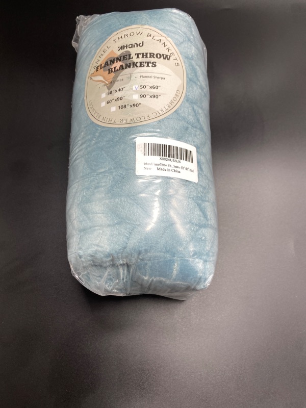 Photo 2 of inhand Blue Throw Blanket, Super Soft Flannel Cozy Blankets & Throw for Adults, Lightweight Fuzzy Blanket, Warm Plush Blankets for All Season 50×60 Inches