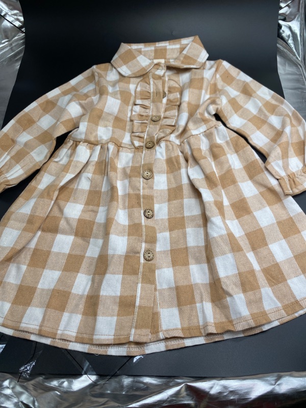 Photo 1 of Size 3T - Girl Brown Checkered Dress