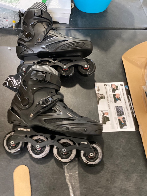 Photo 2 of  (Size:M 10-11/ W 11-12) Inline Skates for Women Men, Outdoor Street Blades Roller Adult Male Female, Professional Fitness Roller Skates Blades for Unisex
