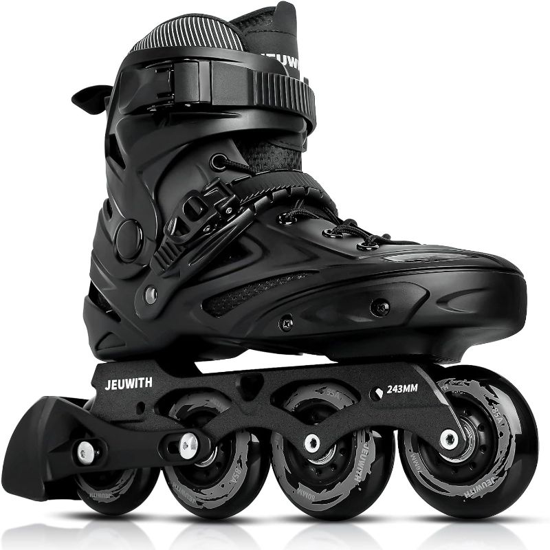 Photo 1 of  (Size:M 10-11/ W 11-12) Inline Skates for Women Men, Outdoor Street Blades Roller Adult Male Female, Professional Fitness Roller Skates Blades for Unisex
