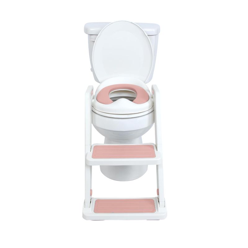Photo 1 of Nuby Step Ladder Toddler Potty Seat for Toilet - All-in-One Kids Potty Training Toilet Seat with Ladder for Toddlers 18+ Months - Pink
