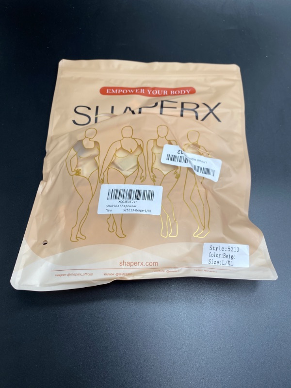 Photo 2 of Size L/XL - SHAPERX Women's Shapewear Bodysuit Tummy Control Body Shaper Seamless Sculpting Snatched Waist Body Suit