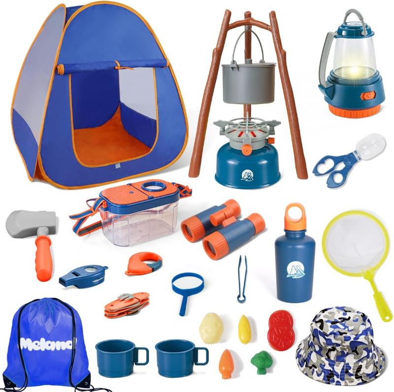 Photo 1 of Meland Kids Camping Set with Tent - Camping Gear Toy with Pretend Play Outdoor Toy for Toddlers Birthday Gift
