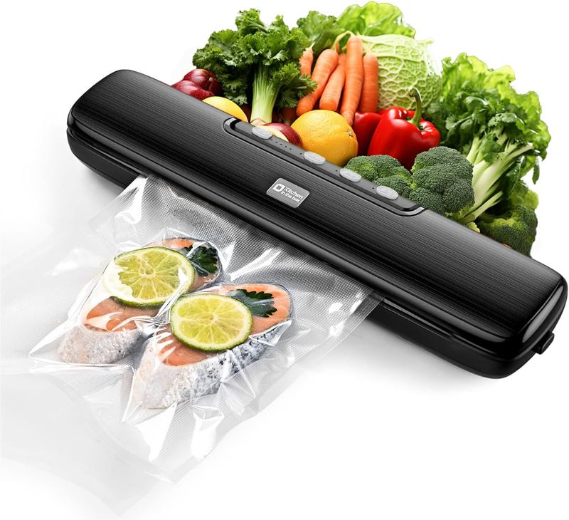 Photo 1 of Vacuum Sealer Machine,Kitchen in the box Food Sealer Machine for Food Storage,Dry/Wet/Seal/Vac/External Vac Modes & 5 Sealing Temperatures,Automatic Air Sealer with 15Pcs Vacuum Seal Bags,Black