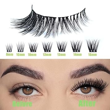 Photo 1 of Lash Clusters D Curl Individual Lashes Diy Lash Extension For Self Lash Eyelash Extension For Beginners Wispy False Eyelashes Fluffy Eyelash(80pcs 8-16Mixed Length 2 Styles Travel Suit) by Josiezoey