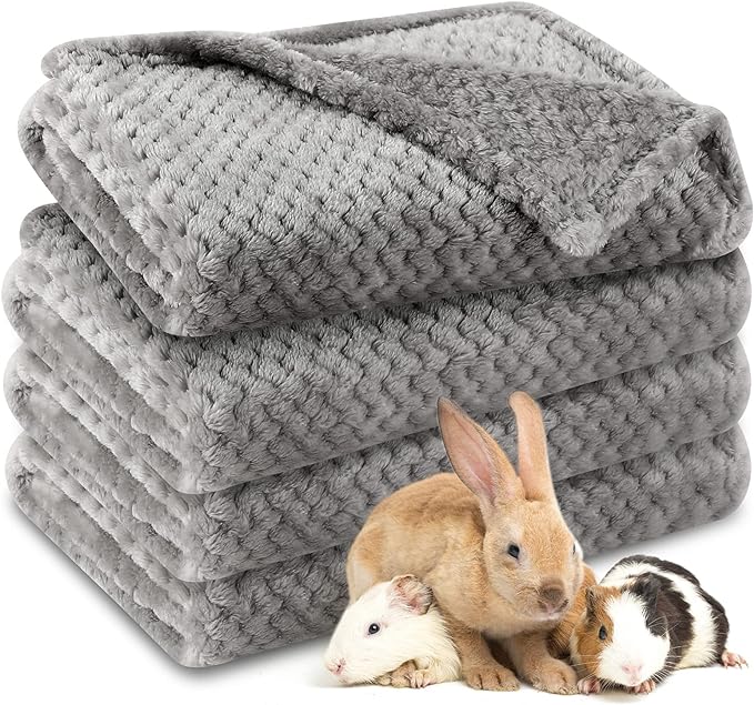 Photo 1 of 4 Pcs Guinea Pig Blankets Small Animal Cage Liner PET Blankets Sleep Mat Bed Pad Cover Throw for Hamster Rabbit Dog Cat