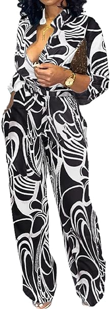 Photo 1 of 2XL   Oxgmoky Women's Jumpsuits Elegant Business V Neck Zipper Long Sleeve Sexy Strap Straight Long Pants Rompers With Pockets