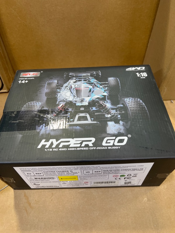 Photo 2 of HYPER GO H16PL 1/16 RTR Brushless Offroad RC Buggy, Fast RC Race Cars for Adults, Max 38 mph Hobby RC Truck, 4WD High Speed Racing Remote Control Car with 2S 2000 mAh Battery for RC Basher