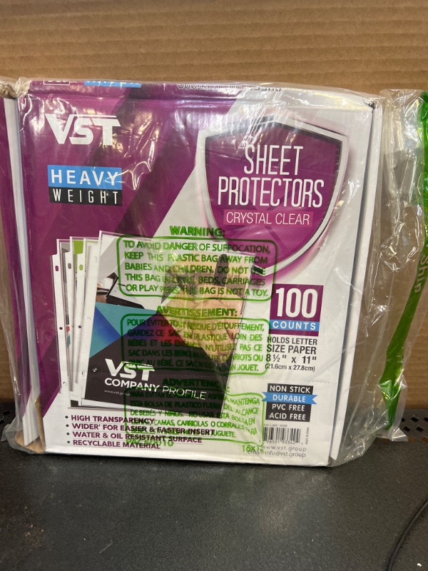 Photo 2 of Heavy Duty Sheet Protectors 8.5 x 11 in for 3 Ring Binder, 3 Mil Crystal Clear Page Protectors, Plastic Sleeves for Binders, Top Loading Paper Protector Letter Size,200 Sheets 200 sheets/Box