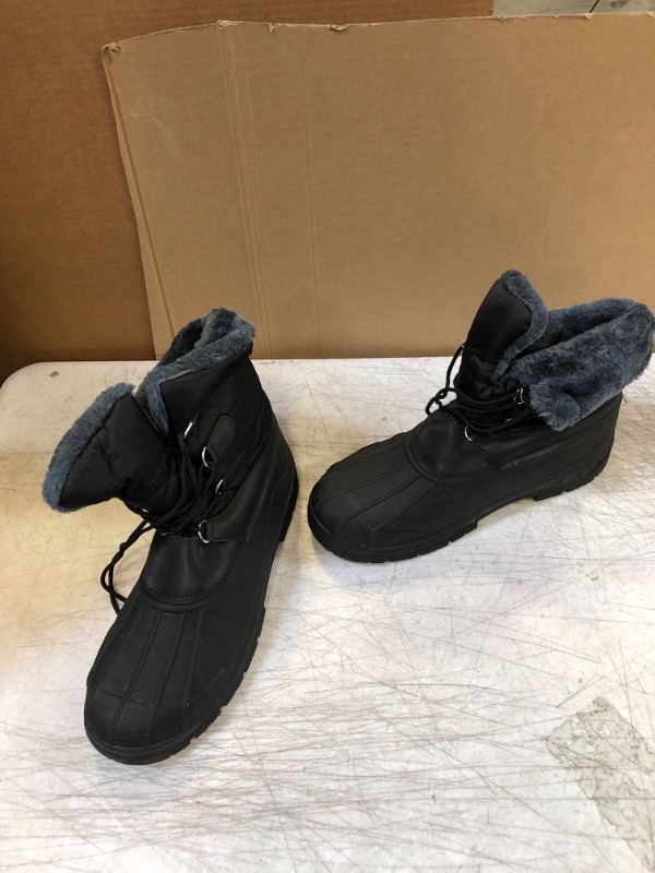 Photo 1 of Black Boots with Grey Fur Interior, Size 13