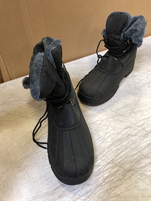 Photo 2 of Black Boots with Grey Fur Interior, Size 13