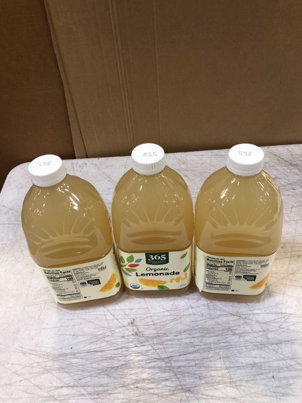 Photo 1 of 365 by Whole Foods Market, Organic Lemonade, 64 Fl Oz. Exp 03/05/2024. Pack of 3