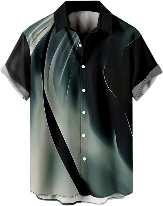 Photo 1 of 
Hawaiian Shirts for Men Bowling Short Sleeve Print Regular Fit Summer Beach Casual Button Down Aloha Shirts  size med  