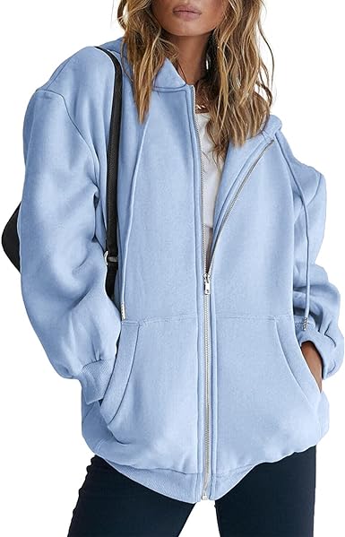 Photo 1 of ATHMILE Women's Cute Hoodies Teen Girl Fall Jacket Oversized Sweatshirts Casual Drawstring Zip Up Y2K Hoodie with Pocket  SIZE  SMALL 