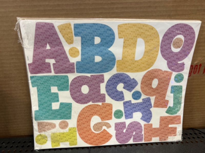 Photo 2 of 300 PCS Alphabet Combo Set, 4” Block Letters Uppercase/Lowercase Letters, Numbers & Punctuation, Accents Cutouts for Classroom Home School Room Chalkboard Bulletin Board Color