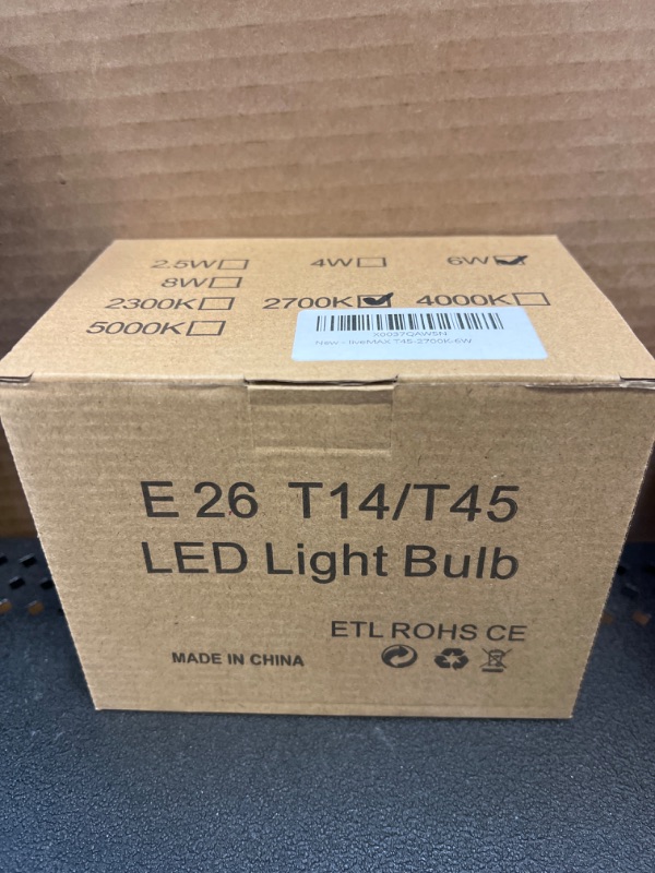 Photo 2 of  Dimmable LED Tubular Bulb 6W,E26 Clear Edison Bulb,60W Equivalent 600 Lumens, Antique Edison Style LED Filament Light Bulbs,Daylight White  2700 K Pack of 6